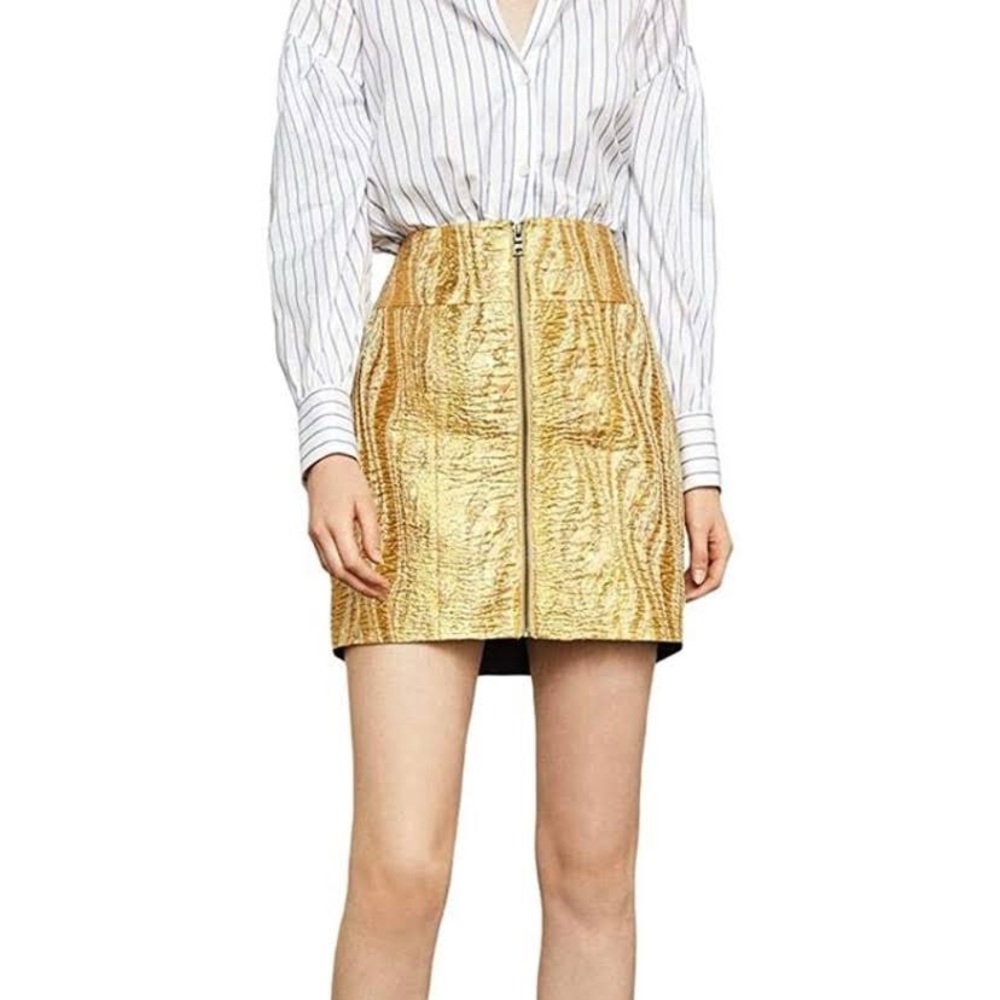 BCBG MAXAZRIA S Bright Gold Mini Skirt Cocktail Party special occasion